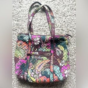 Vera Bradley Quilted Multicolor Jungle Floral Medium Roomy Tote & Shoulder Bag